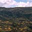 Route de Chavin - paysage caractristique avec les cultures qui couvrent par petites parcelles toutes les montagnes autour de la valle.
