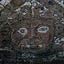 Huaca de la Luna -  ici le dieu Ai-apaec, si la fresque est abime, le visage est trs vivant